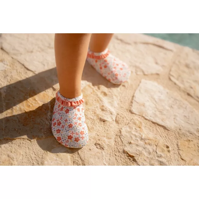 Papuci de inot cu protectie UV 50+ -  Sunny Flowers Multi-colours - Little Dutch