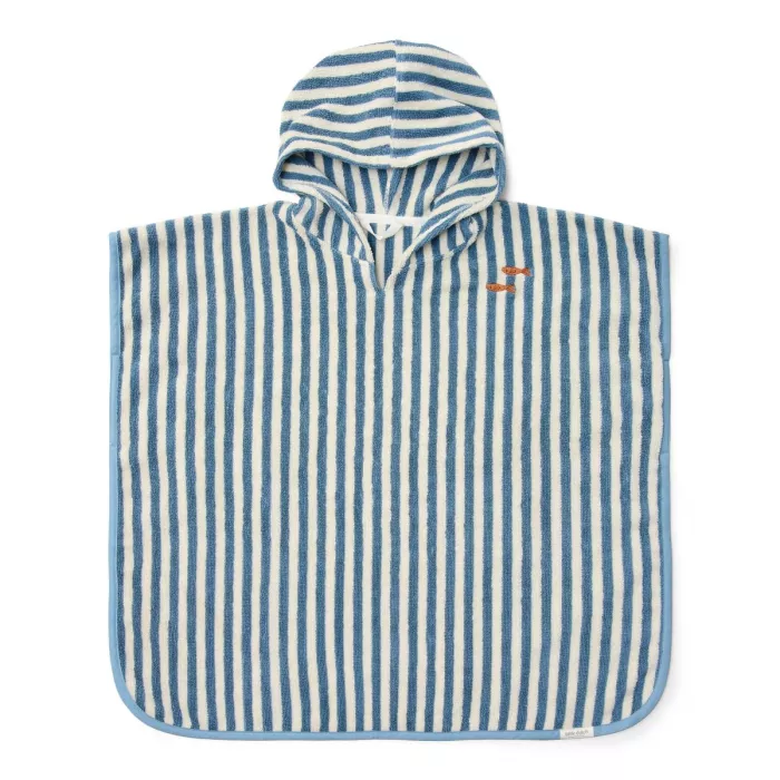 Poncho pentru plaja din bumbac - Ocean Sea Life Ocean Blue - Little Dutch