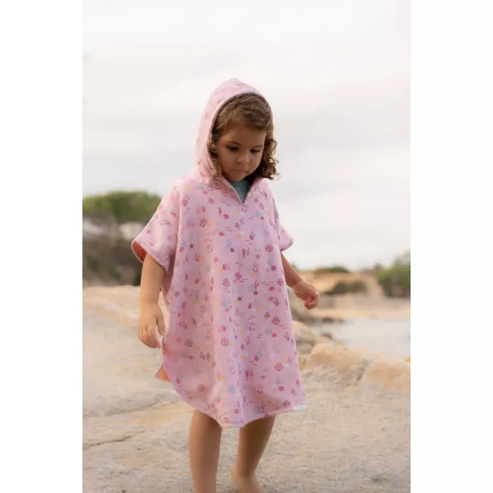 Poncho pentru plaja din bumbac - Ocean Treasures Multi - Little Dutch