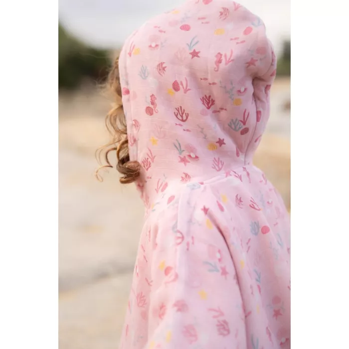Poncho pentru plaja din bumbac - Ocean Treasures Multi - Little Dutch