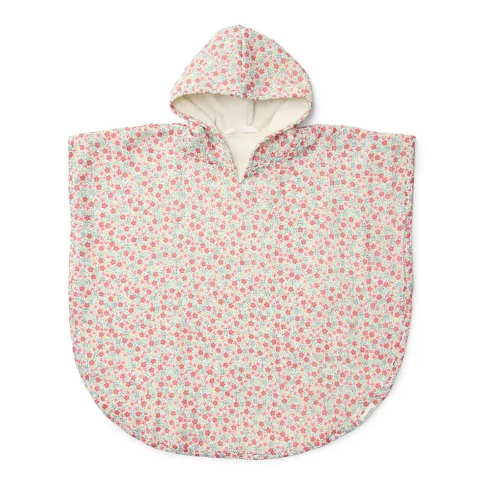 Poncho pentru plaja din bumbac - Sunny Flowers Multi - Little Dutch