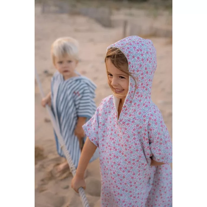 Poncho pentru plaja din bumbac - Sunny Flowers Multi - Little Dutch