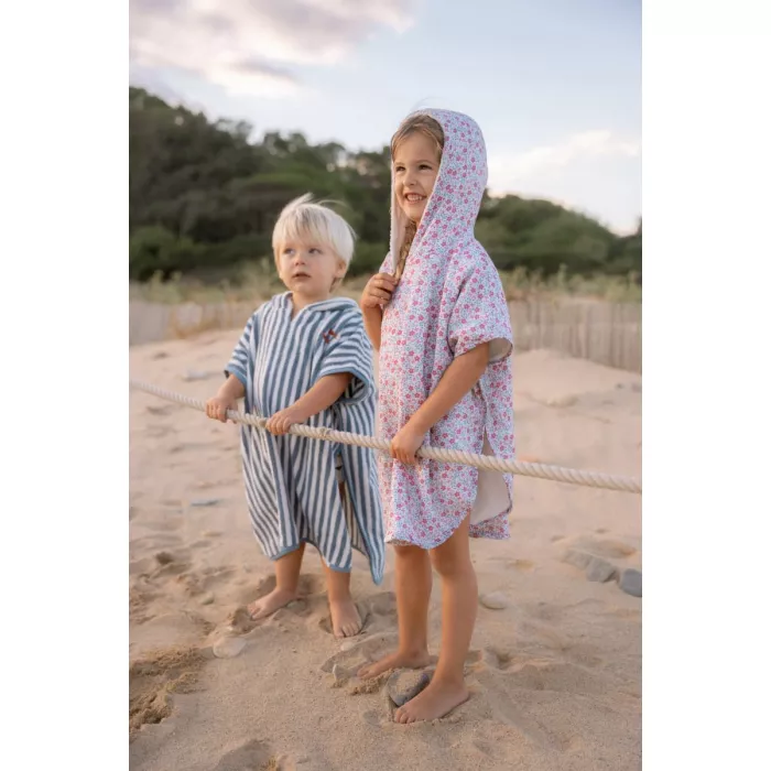 Poncho pentru plaja din bumbac - Sunny Flowers Multi - Little Dutch