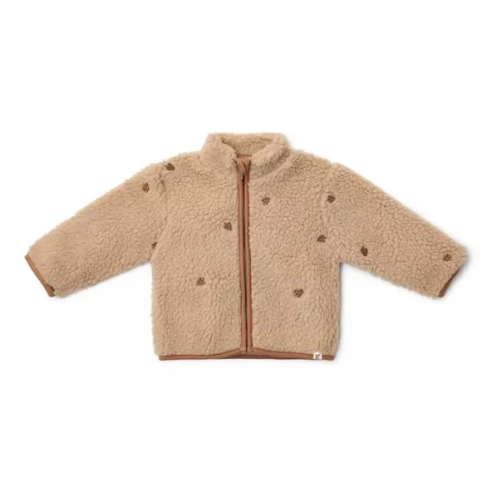 Jacheta din material teddy - Taupe - Forest Friends - Little Dutch