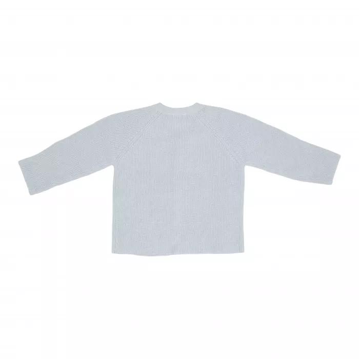 Cardigan tricotat din mix de lana pentru bebelusi - Soft Blue - Vintage Sunny Stripes - Little Dutch