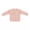 Cardigan tricotat cu broderie pentru bebelusi - Soft Pink - Vintage Little Flowers - Little Dutch