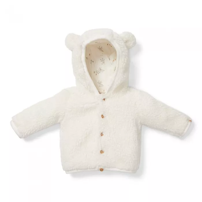 Jacheta Teddy pentru bebelusi - Off White - Baby Bunny - Little Dutch