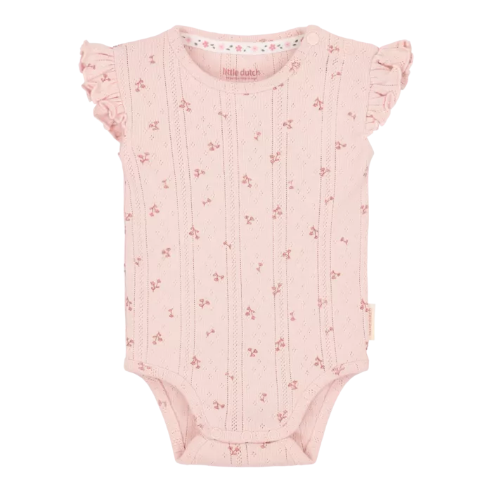 Body fara maneci cu volane din bumbac organic - Fairy Flowers - Little Dutch