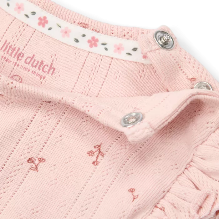 Body fara maneci cu volane din bumbac organic - Fairy Flowers - Little Dutch