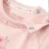 Body cu maneca scurta din bumbac organic - Pink Blossom - Little Dutch