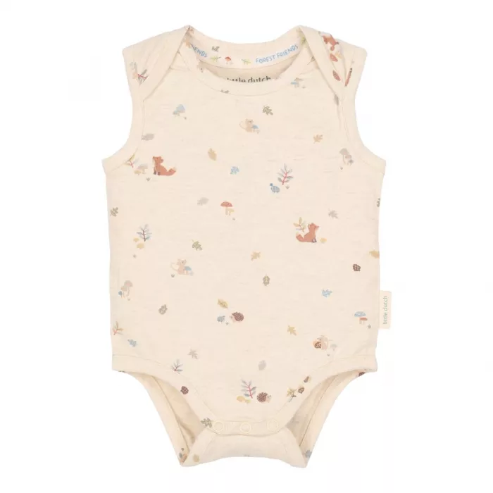 Body fara maneci din bumbac organic - Sand Melee - Little Dutch