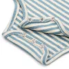 Body cu maneca scurta din bumbac organic - Stone Blue stripe - Little Dutch