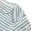 Body cu maneca scurta din bumbac organic - Stone Blue stripe - Little Dutch