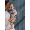 Body cu maneca scurta din bumbac organic - Stone Blue stripe - Little Dutch