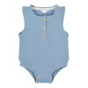 Salopeta romper din bumbac organic - Stone Blue - Little Dutch