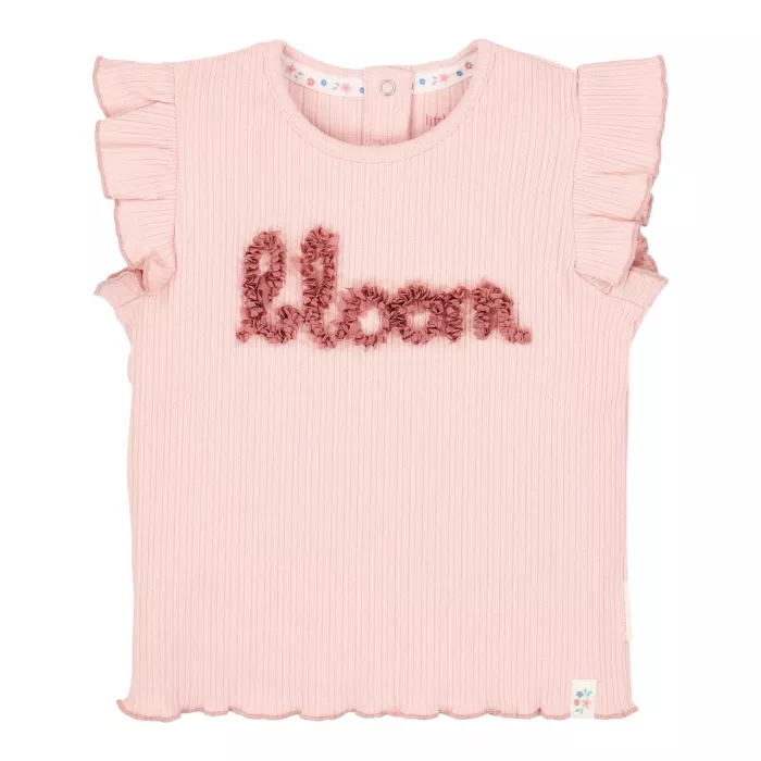 Tricou din bumbac organic cu volanase - Fairy Pink - Bloom - Little Dutch