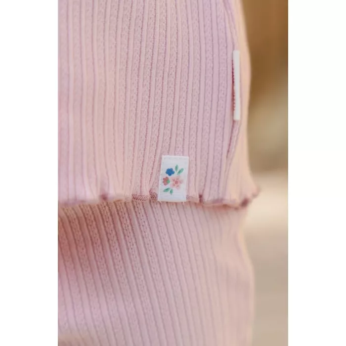 Tricou din bumbac organic cu volanase - Fairy Pink - Bloom - Little Dutch
