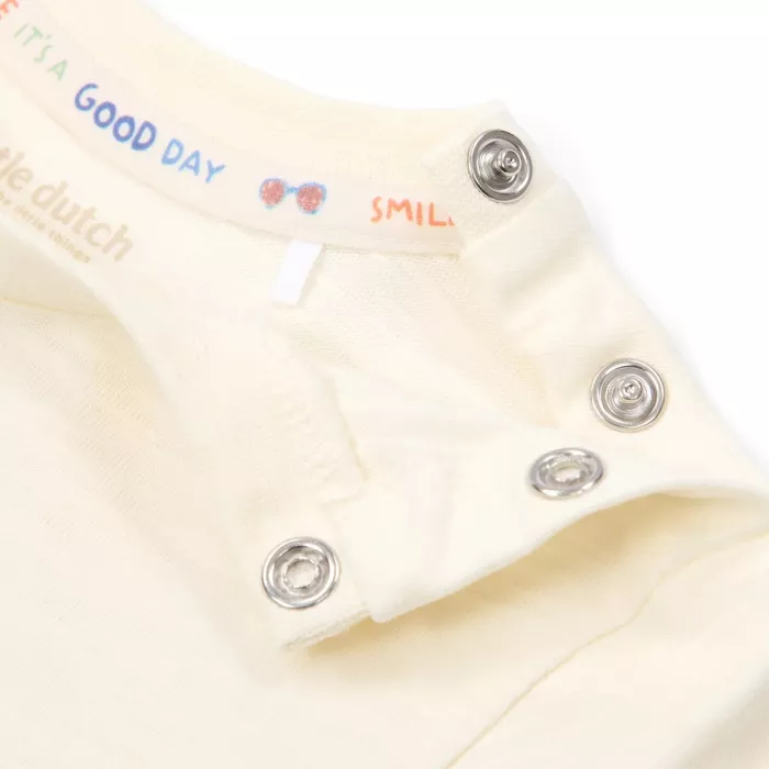 Tricou din bumbac organic - Creme - It's a Good Day - Little Dutch