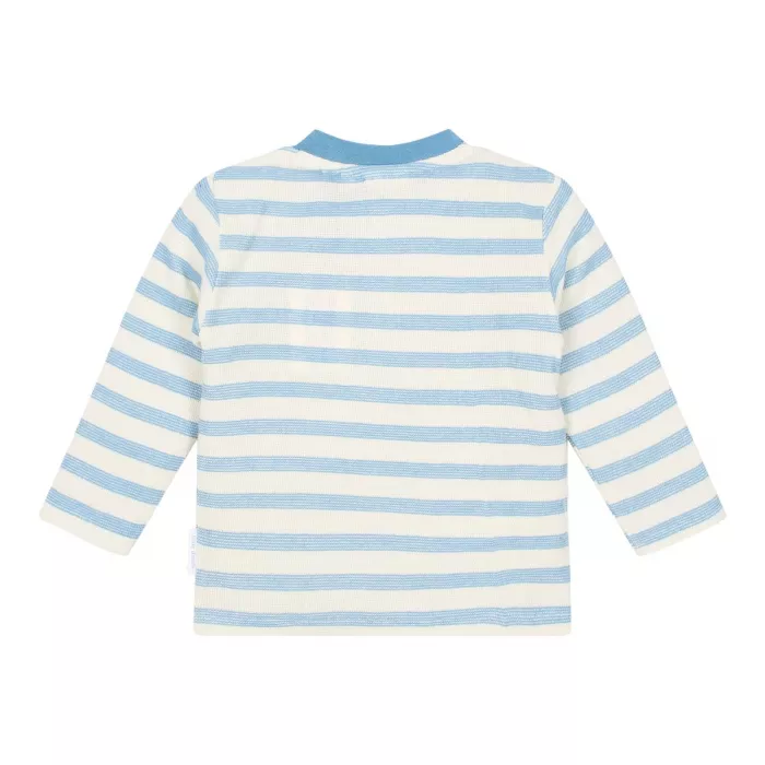 Bluza din bumbac organic - Steel Blue stripe - Little Dutch