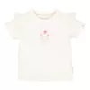 Tricou din bumbac organic cu volane  - White - Little Dutch