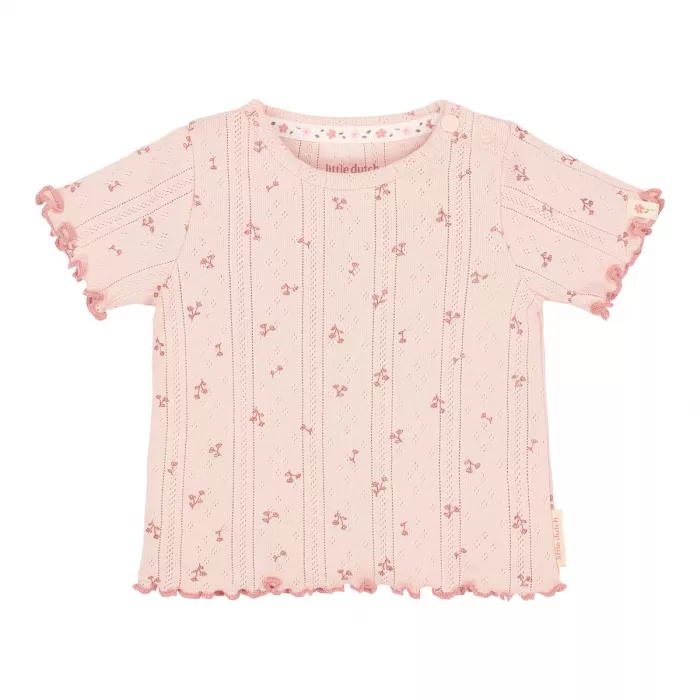 Tricou  din bumbac organic - Pink Fairy Flowers - Little Dutch