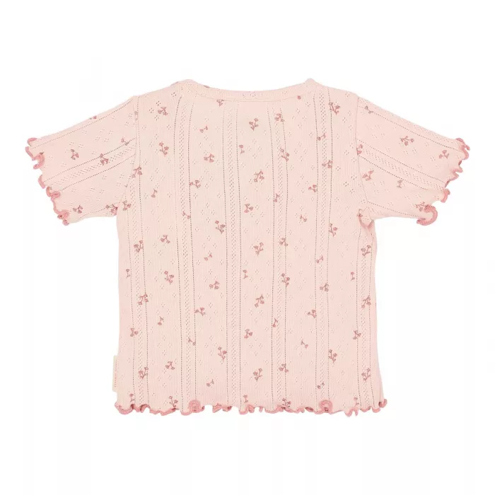 Tricou  din bumbac organic - Pink Fairy Flowers - Little Dutch