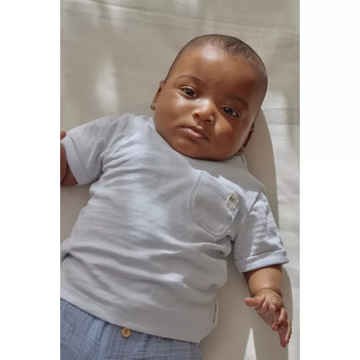 Tricou din bumbac organic - Baby Blue - Little Dutch