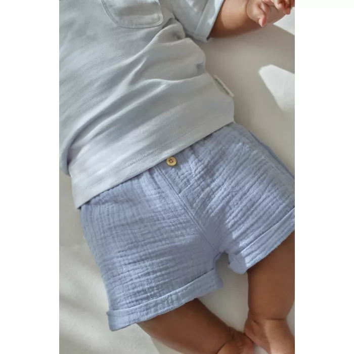 Tricou din bumbac organic - Baby Blue - Little Dutch