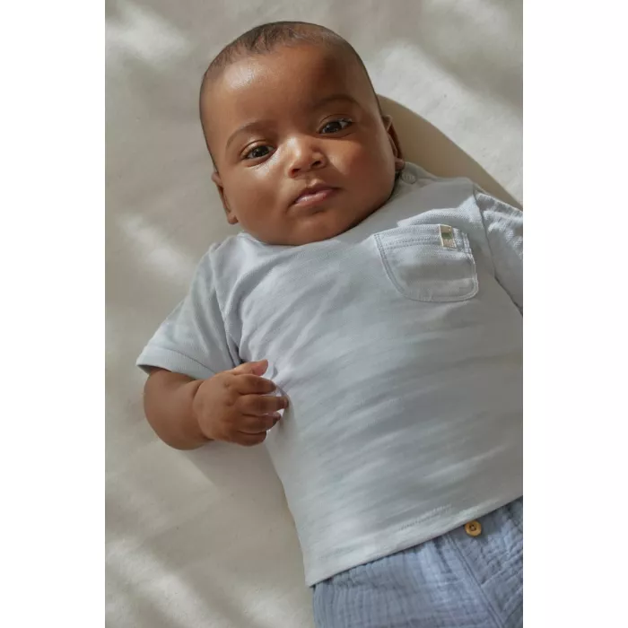 Tricou din bumbac organic - Baby Blue - Little Dutch