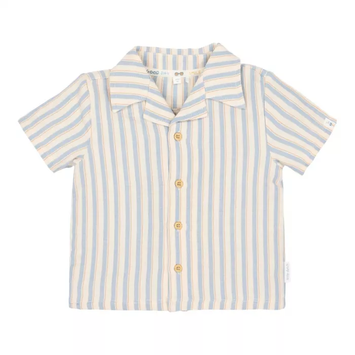 Camasa cu maneca scurta din bumbac organic - Multi Stripe - Little Dutch
