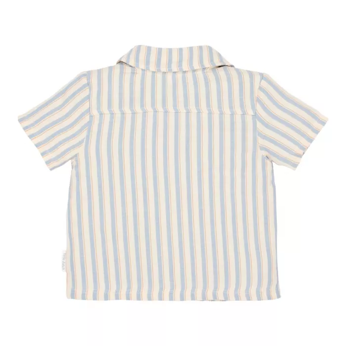Camasa cu maneca scurta din bumbac organic - Multi Stripe - Little Dutch