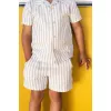 Camasa cu maneca scurta din bumbac organic - Multi Stripe - Little Dutch