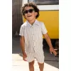 Camasa cu maneca scurta din bumbac organic - Multi Stripe - Little Dutch