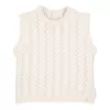 Tricou fara maneci tricotat din bumbac organic - Creme - Little Dutch
