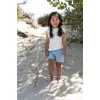 Tricou fara maneci tricotat din bumbac organic - Creme - Little Dutch