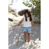 Tricou fara maneci tricotat din bumbac organic - Creme - Little Dutch