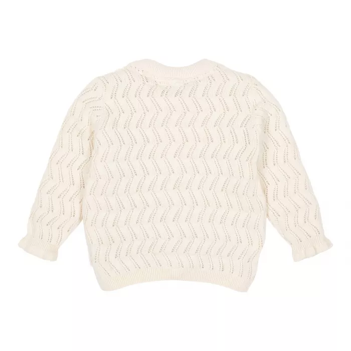 Cardigan tricotat din bumbac organic - Creme - Little Dutch