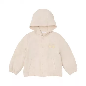 Jacheta cu gluga din bumbac organic - Sand - Little Dutch