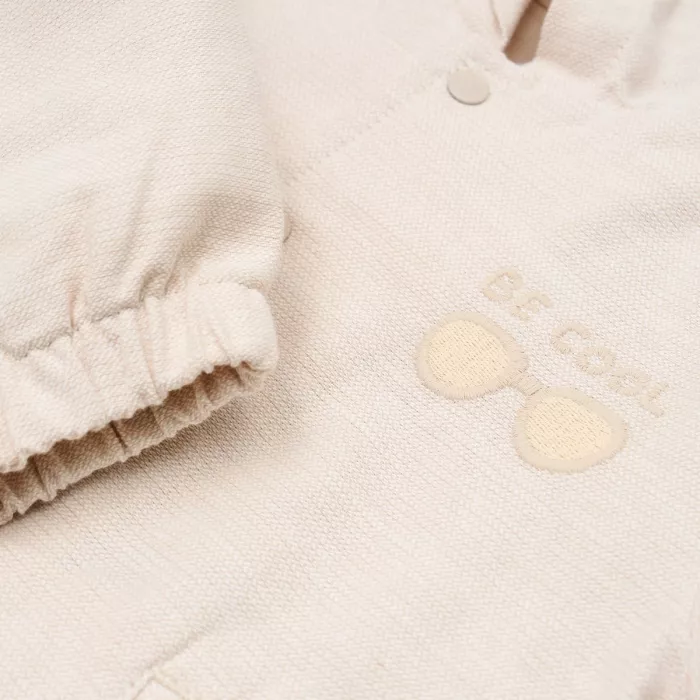 Jacheta cu gluga din bumbac organic - Sand - Little Dutch