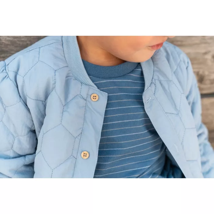 Jacheta din bumbac organic - Steel Blue - Little Dutch