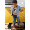 Jacheta din bumbac organic - Steel Blue - Little Dutch