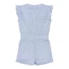 Salopeta pantalon din bumbac organic - Denim Blue Stripe - Little Dutch