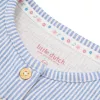Salopeta pantalon din bumbac organic - Denim Blue Stripe - Little Dutch
