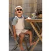 Salopeta din bumbac organic - Sand - Little Dutch