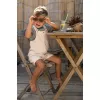 Salopeta din bumbac organic - Sand - Little Dutch