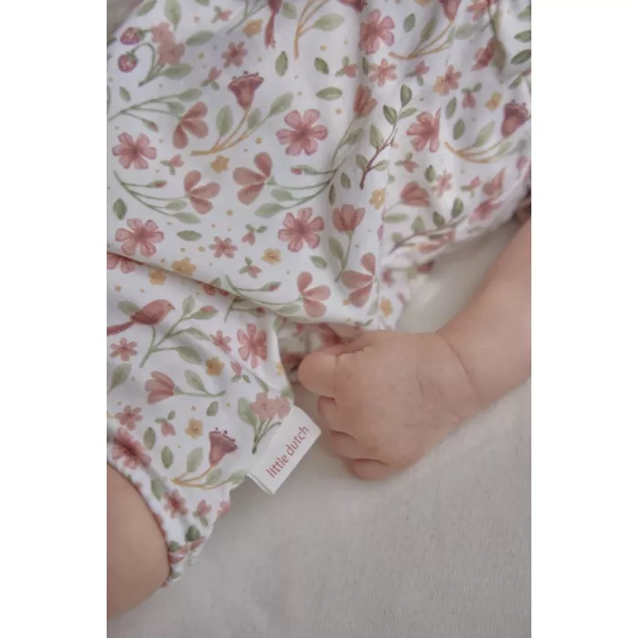Salopeta pantaloni scurti din bumbac organic - White Fairy Wonders - Little Dutch