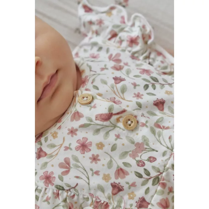 Salopeta pantaloni scurti din bumbac organic - White Fairy Wonders - Little Dutch