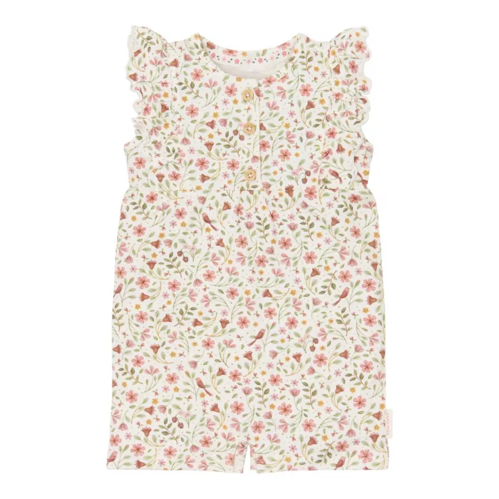 Salopeta pantaloni scurti din bumbac organic - White Fairy Wonders - Little Dutch