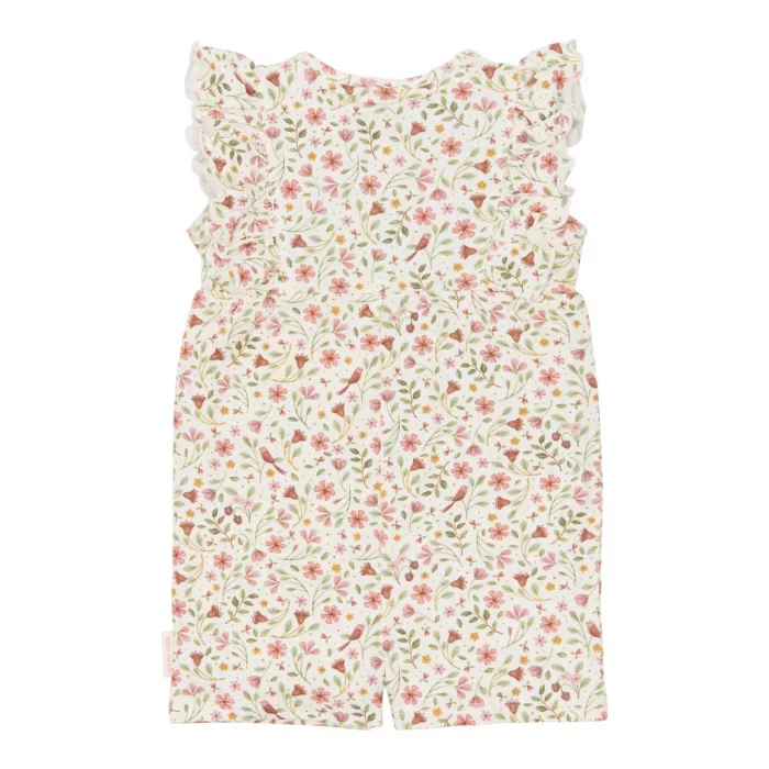 Salopeta pantaloni scurti din bumbac organic - White Fairy Wonders - Little Dutch