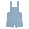 Salopeta pantalon scurti din bumbac organic - Stone Blue - Little Dutch